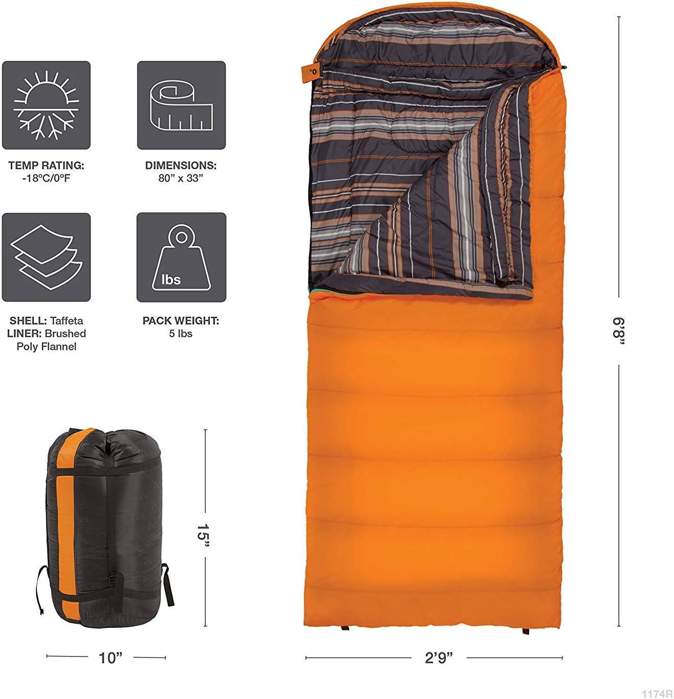 Teton Celsius Regular, 25F, 20F, 0F Degree Sleeping Bags, All Weather Bag for Adults and Kids, Camping Made Easy and Warm, Travel Sack Included