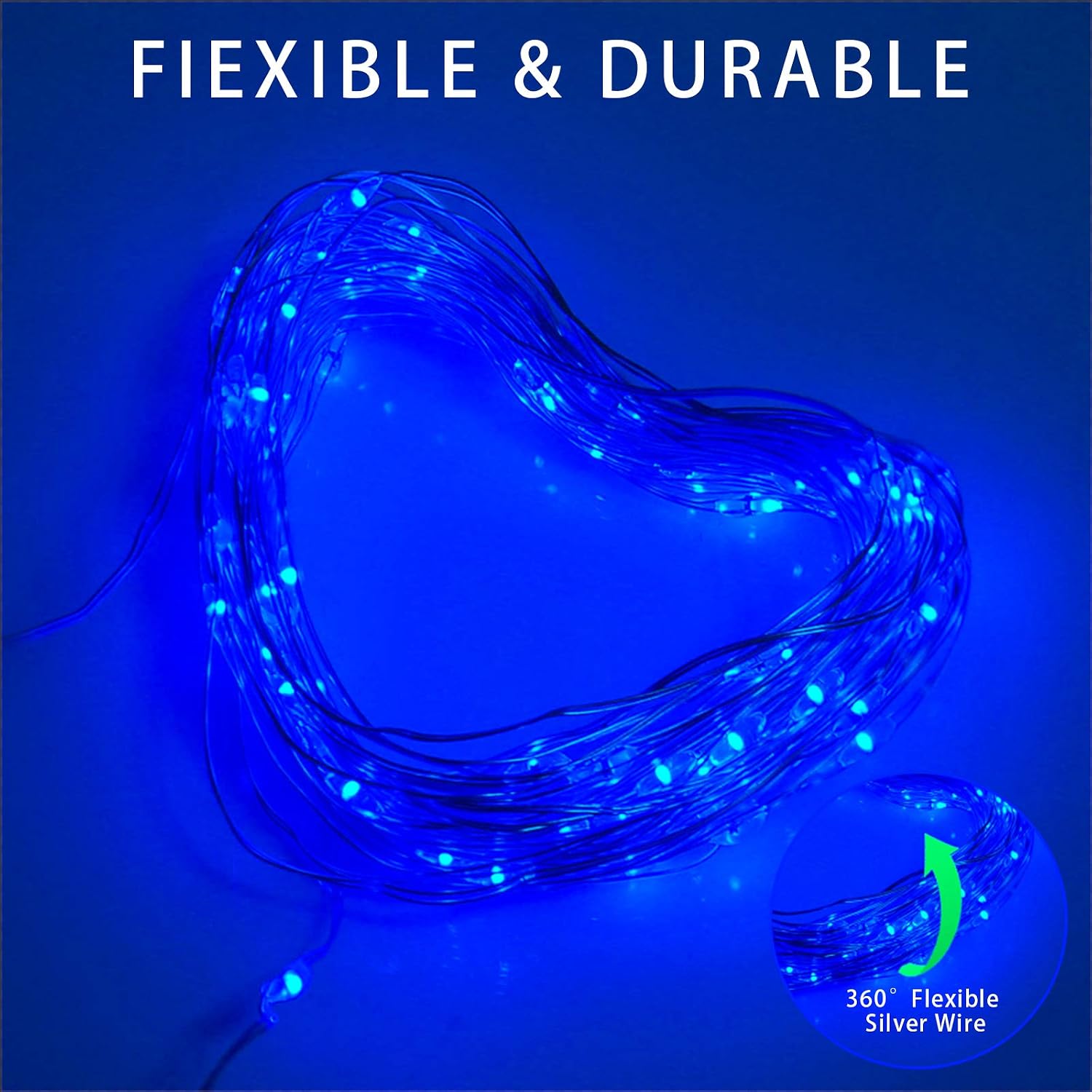 Solar Fairy String Lights, Cool White, 100Led, Outdoor Waterproof