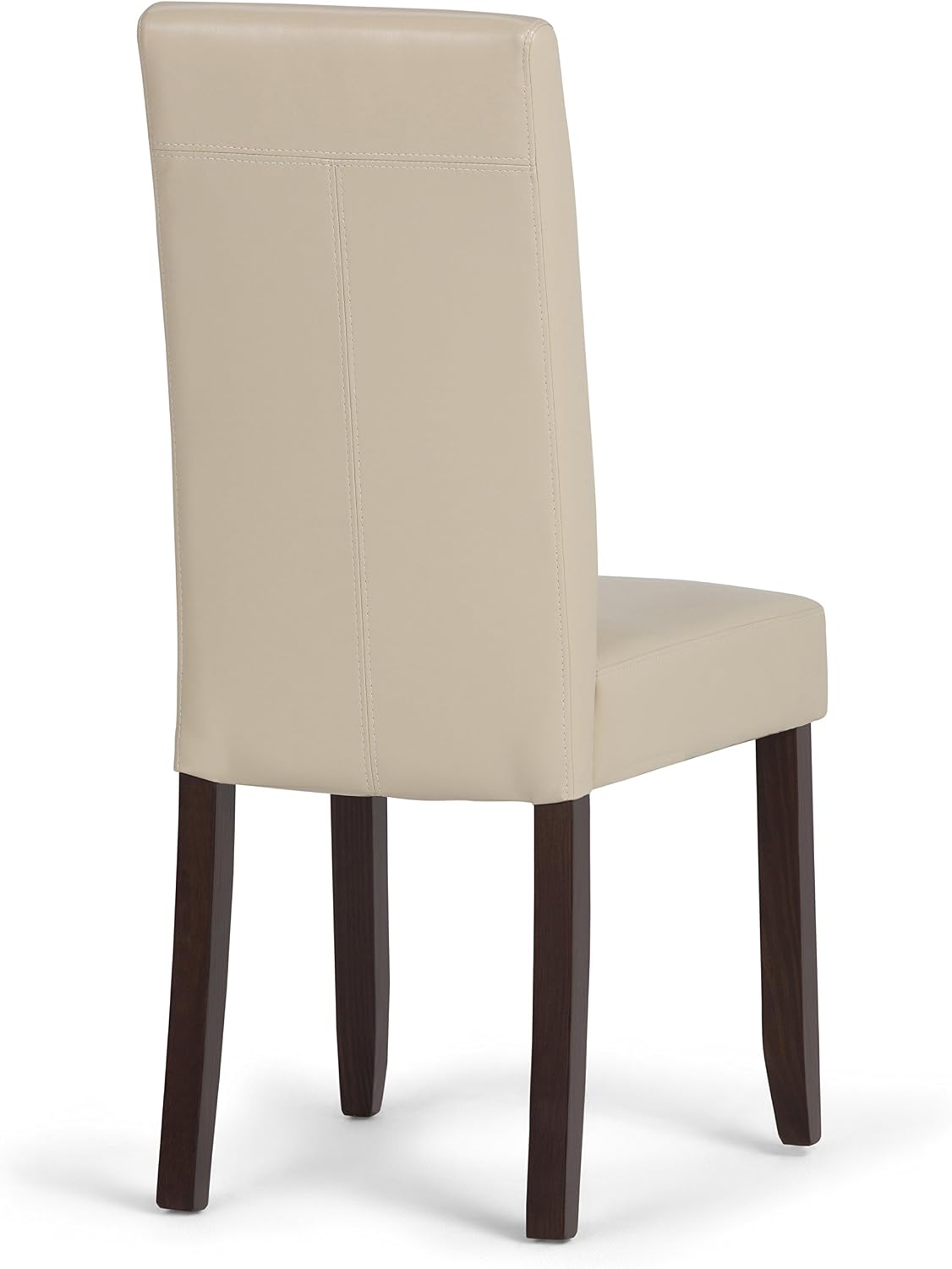 SIMPLIHOME Acadian Vegan Leather Parsons Dining Chairs in Cream (Set of 2)