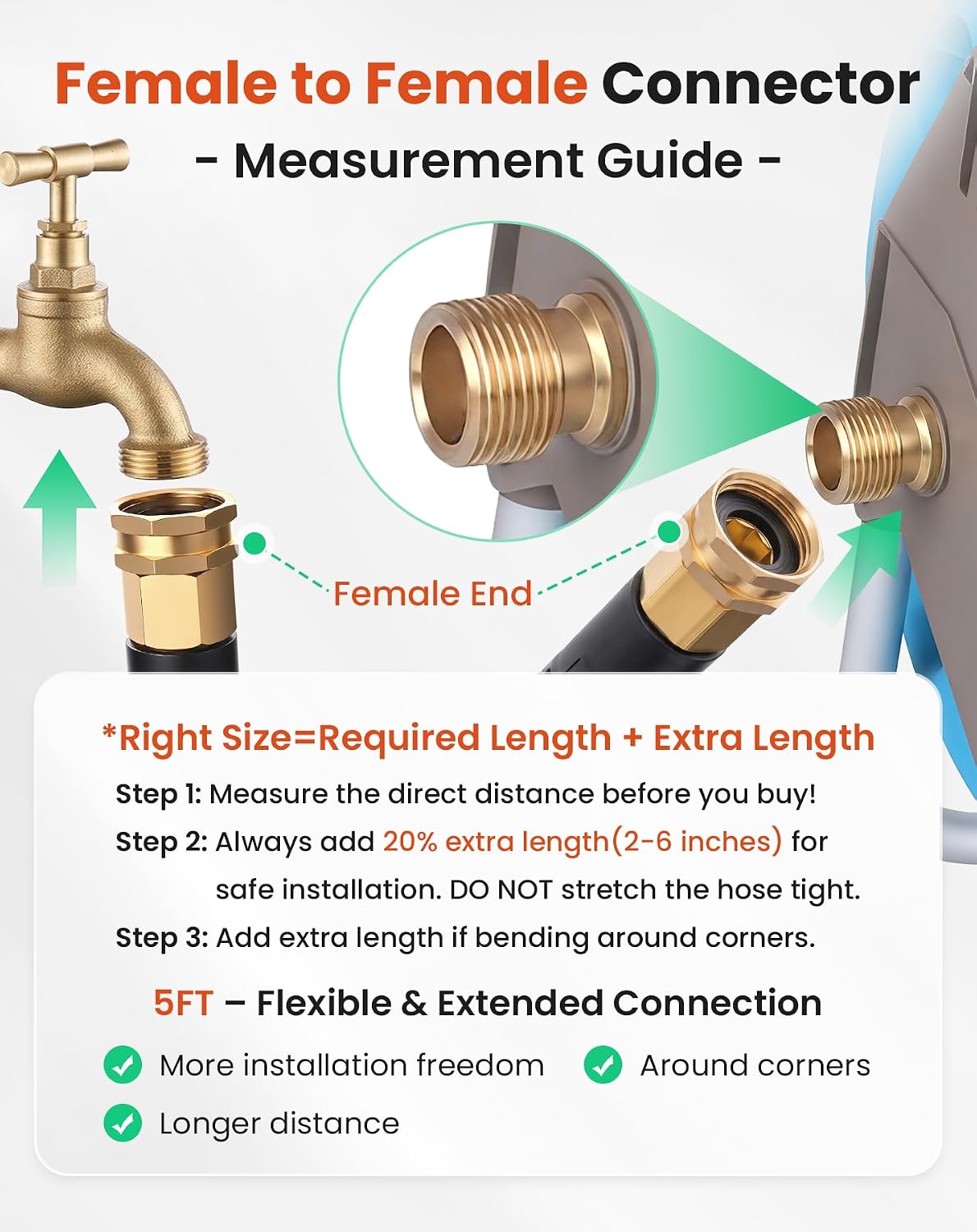 Cesun 100 ft Metal Garden Hose with 10 Function Nozzle, 100 foot x 5/8" | Heavy Duty Stainless Steel Water Hose, Kink-Free & Flexible, Lightweight, Durable, Leak Proof, Rust Proof for Yard/RV/Outdoor