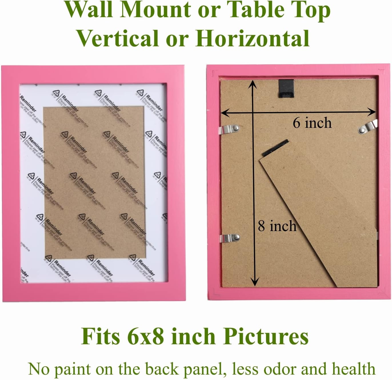6x8 inch Picture Frame Made of 100% Solid Wood and High Definition PlexiGlass Display Pictures for Table Top Display and Wall Mounting Photo Frame