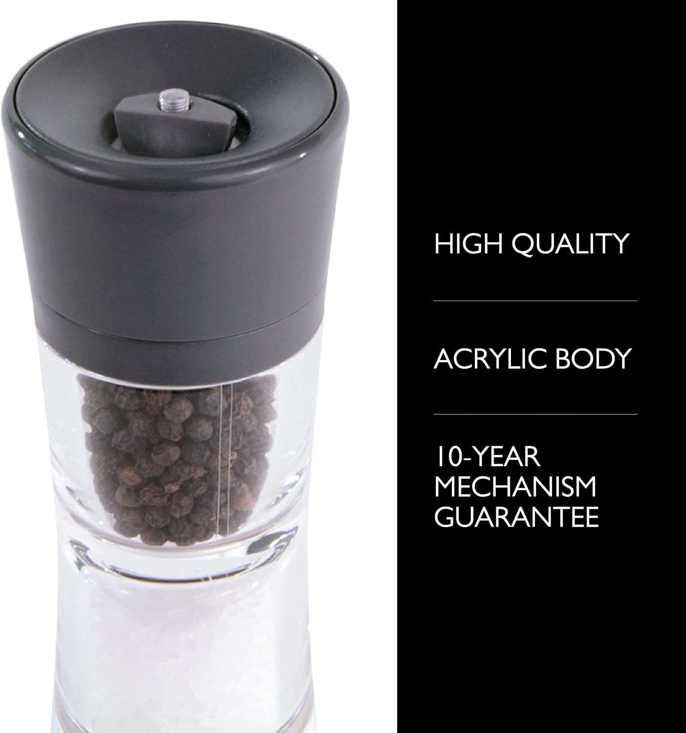 Cole & Mason Lincoln Duo Salt and Pepper Grinder Combo, Acrylic Combination Mill Includes Premium Salt and Peppercorns