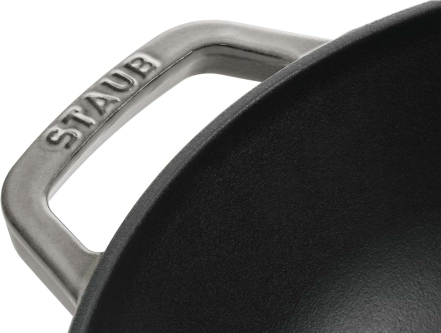 Staub Cast Iron Perfect Pan, Wok, Dutch Oven, 4.5-quart, serves 4-5, Made in France, Dark Blue