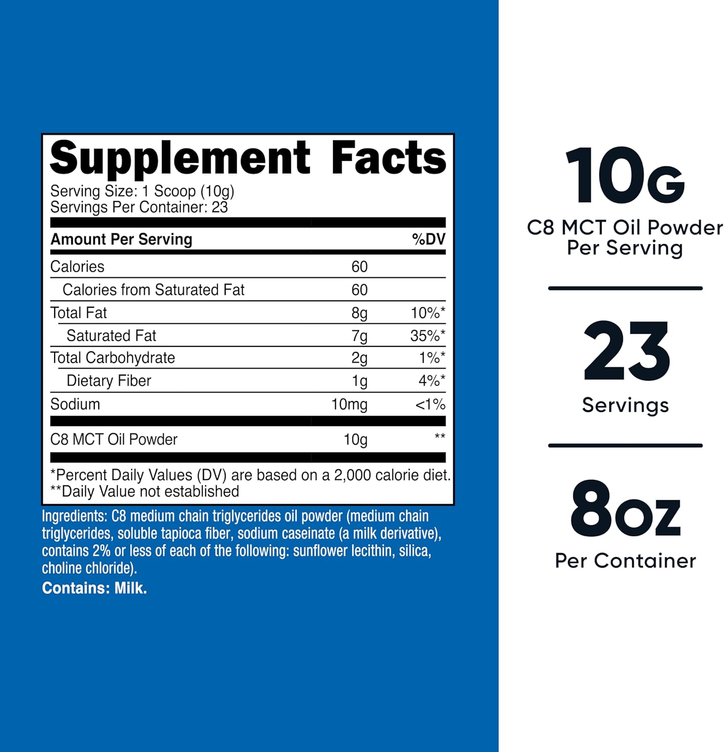 Nutricost C8 MCT Oil Powder 1LB (16.2oz) - 95% C8 MCT Oil Powder