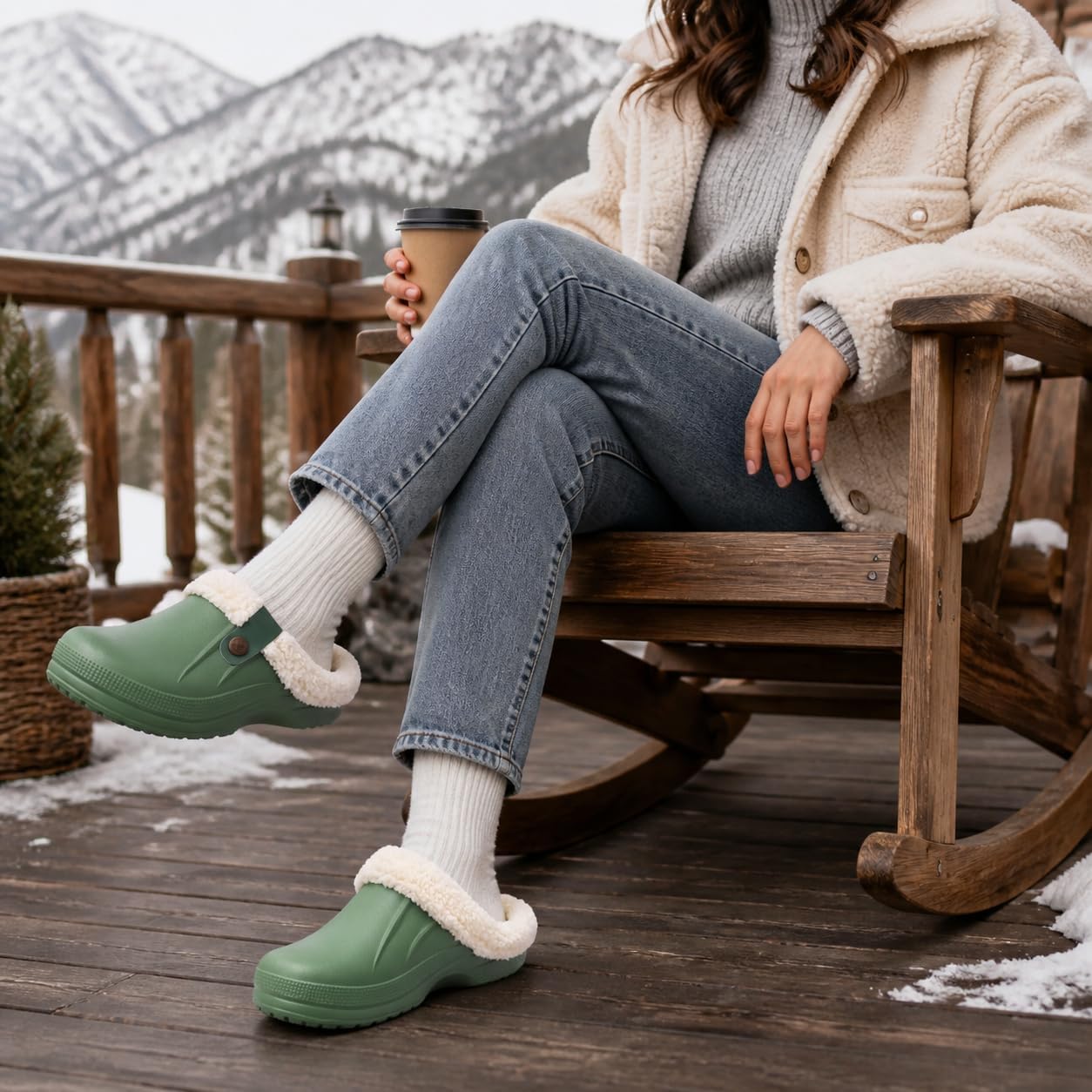 Beslip Fur Lined Clogs for Women & Men Fuzzy Slippers with Memory Foam