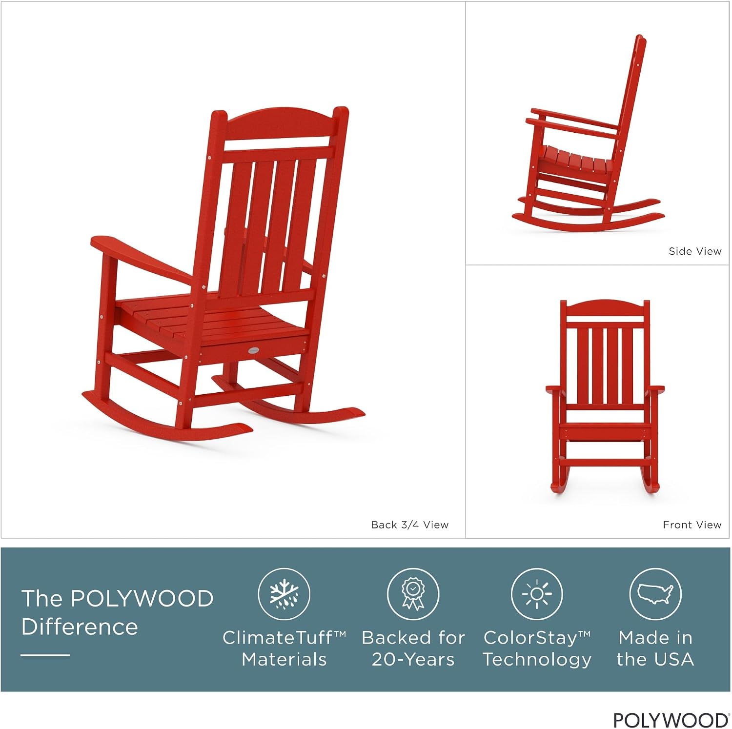 POLYWOOD Presidential Rocking Chair in White