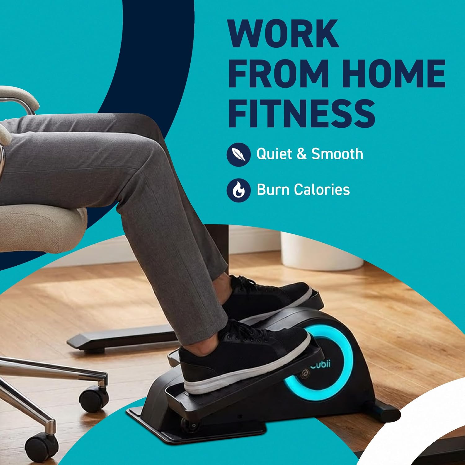 Cubii JR1, Under Desk Elliptical, Under Desk Bike Pedal Exerciser, Seated Elliptical, Work from Home Fitness, Mini Elliptical Machines for Home Use