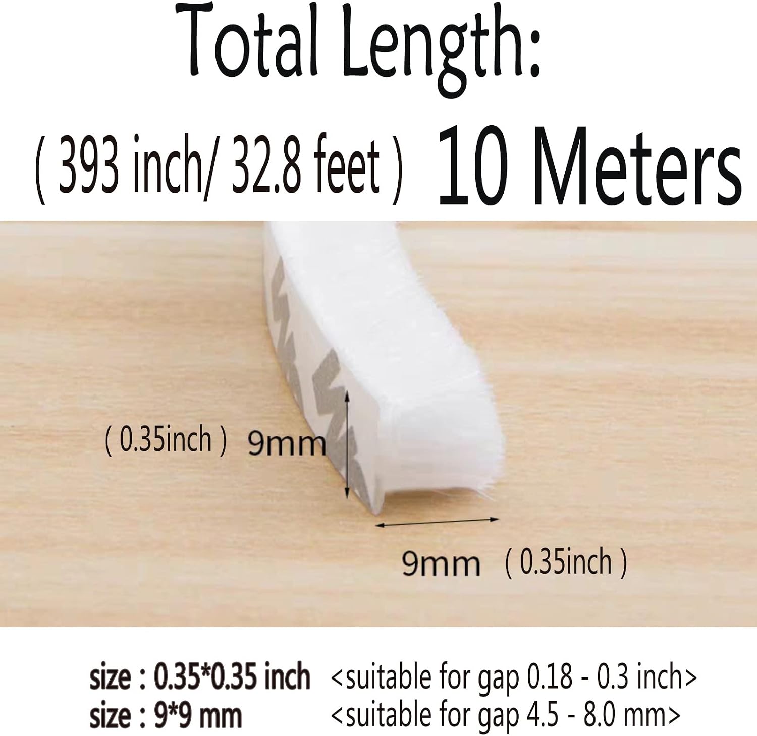 Self-Adhesive Pile Weather Stripping Seal for Sliding Windows and Door Frames, 16.5ft x 11/32 inch, Grey