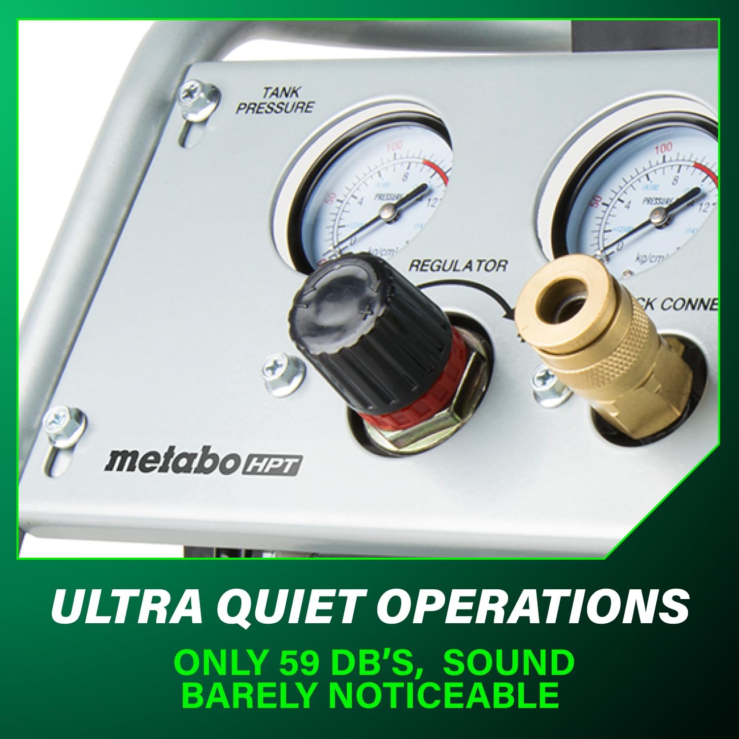 Metabo HPT Quiet Air Compressor, Portable 1 Gallon Oil-Free Air Compressor, Ultra-Quiet Operation at 59 dB