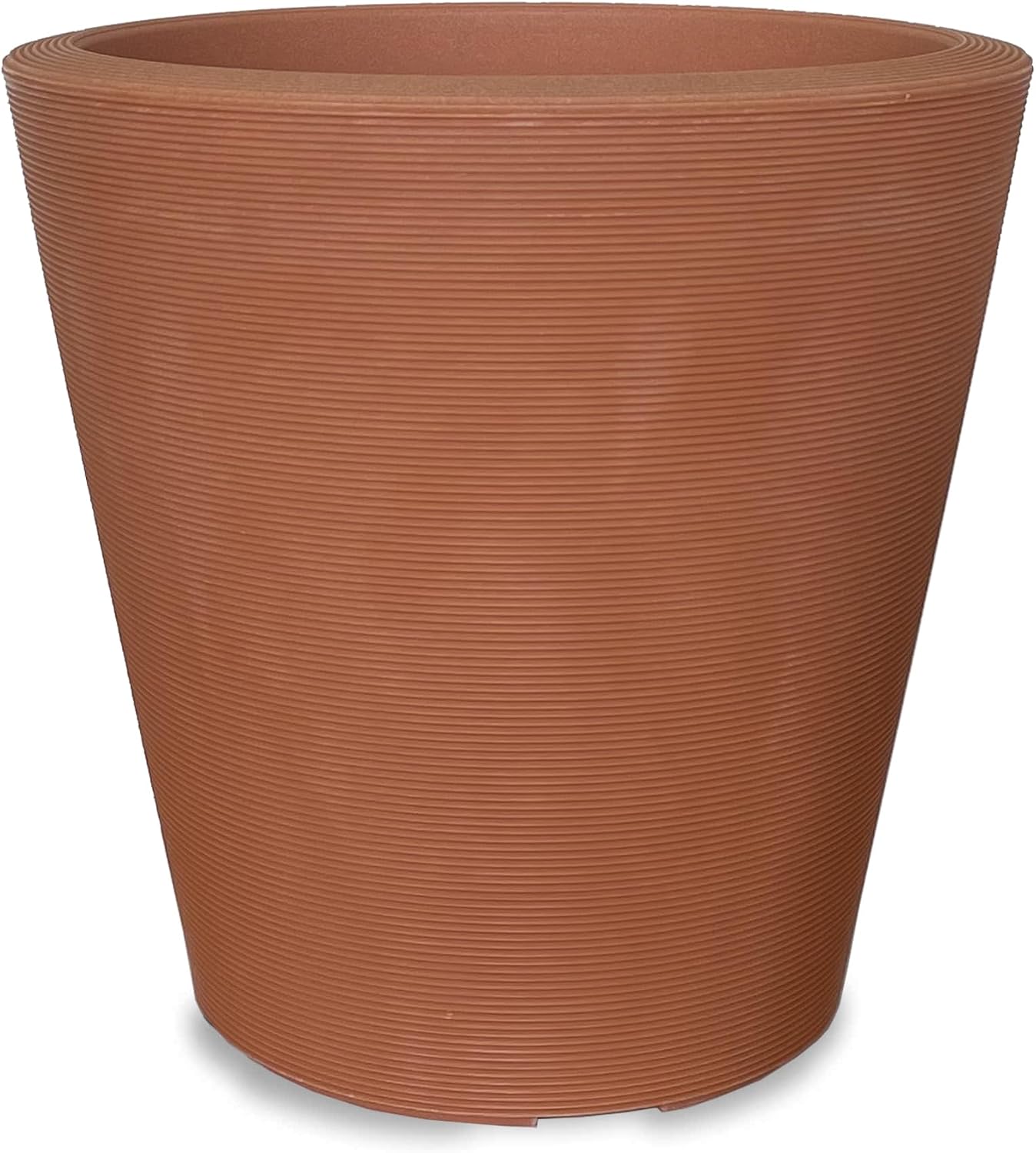 Crescent Garden Madison Planter– Weather-Resistant, Double Walled Indoor/Outdoor Plant Pot with Drain Hole – Durable All-Season Flower Container, 14" W (Cloud White)
