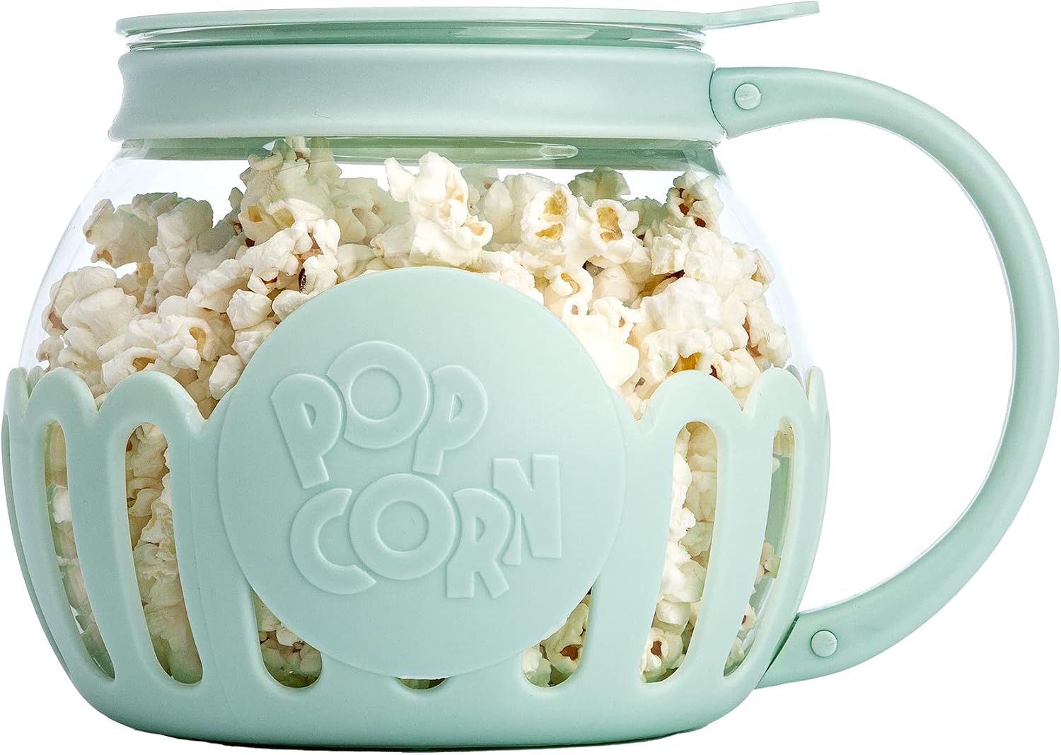 Ecolution Patented Micro-Pop Microwave Popcorn Popper with Temperature Safe Glass, 3-in-1 Lid Measures Kernels and Melts Butter, Made Without BPA, Dishwasher Safe, 3-Quart, Red