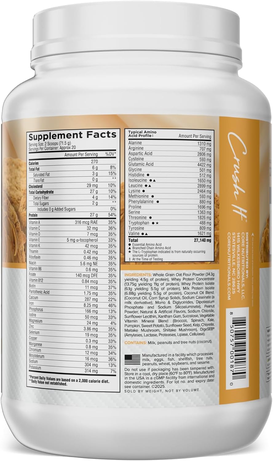 Core Nutritionals MRP Meal Replacement, Vanilla Poundcake, 3 lb