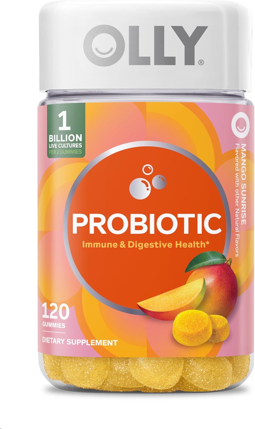 OLLY Probiotic Gummy, Immune System & Digestive Support*, Mango - 50 Count