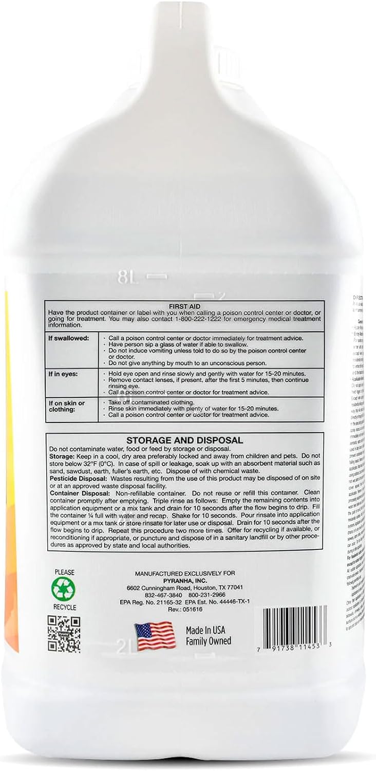 PYRANHA 1-10 HP Concentrate Refill 2.5 Gallon for 55 Gal Automatic Spray Systems - Barn Indoor Fly Control | Repels Horn, Deer, Horse, Stable
