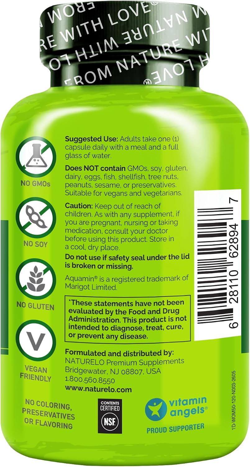 NATURELO One Daily Multivitamin for Women 50+ (Iron Free) - Menopause Support for Women Over 50 - Whole Food Supplement - Non-GMO - No Soy - 60 Capsules - 2 Month Supply | Energy Support, Whole Food Daily Women Multivitamin Supplement, Nourish Hair/Skin/…