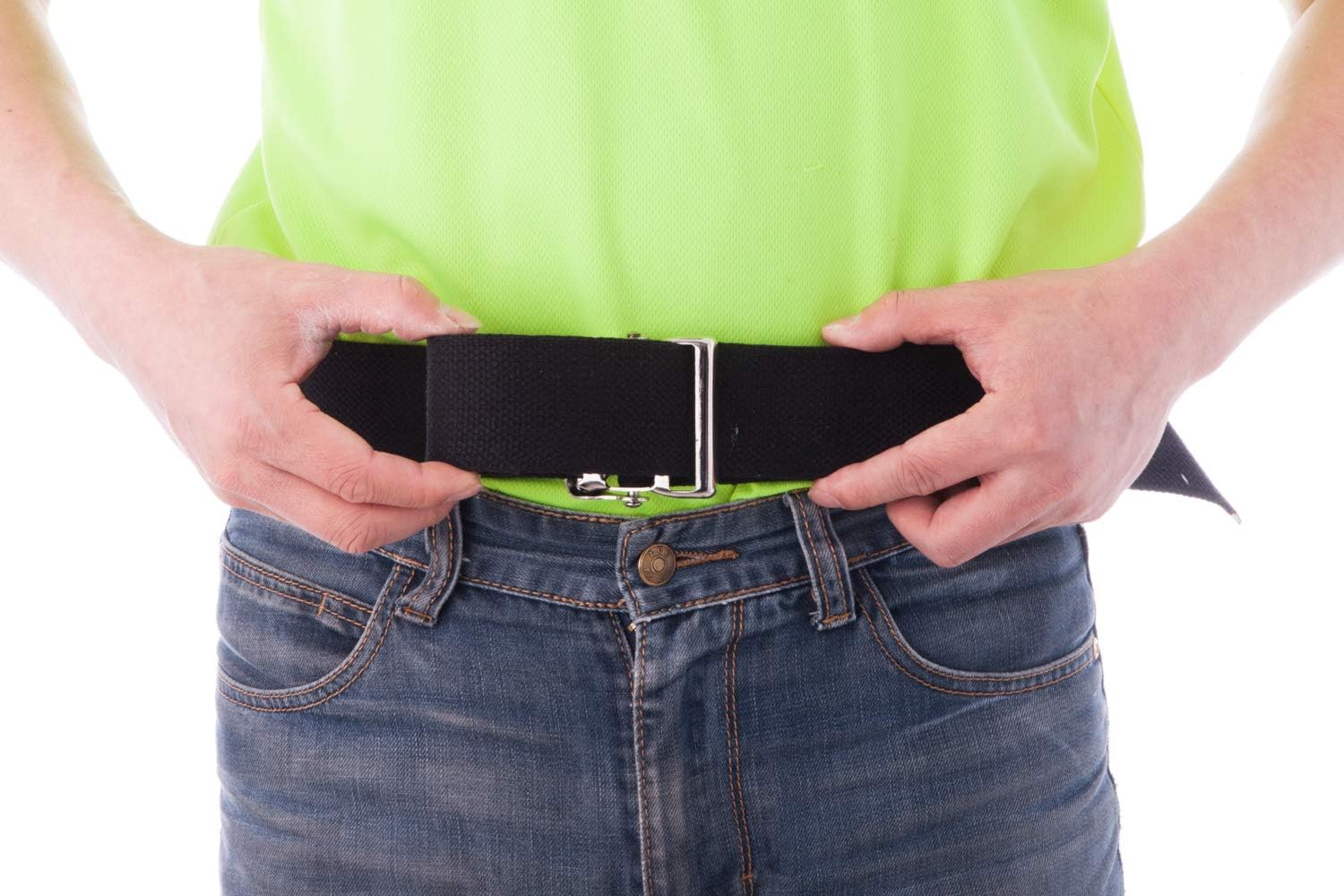 COW&COW Transfer and Gait Belt with Metal Buckle - Transfer Walking and Standing Assist Aid for Caregiver Nurse Therapist 2 inches (Beige with Stripes, 60")