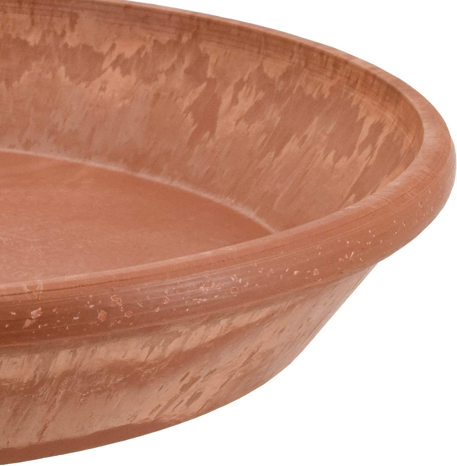 Arcadia Garden Products PSW Pot Collection AP35TCM 14-inch Plastic/Stone/Wood Composite Plant Saucer Drip Tray – No Drainage Hole (Drillable)