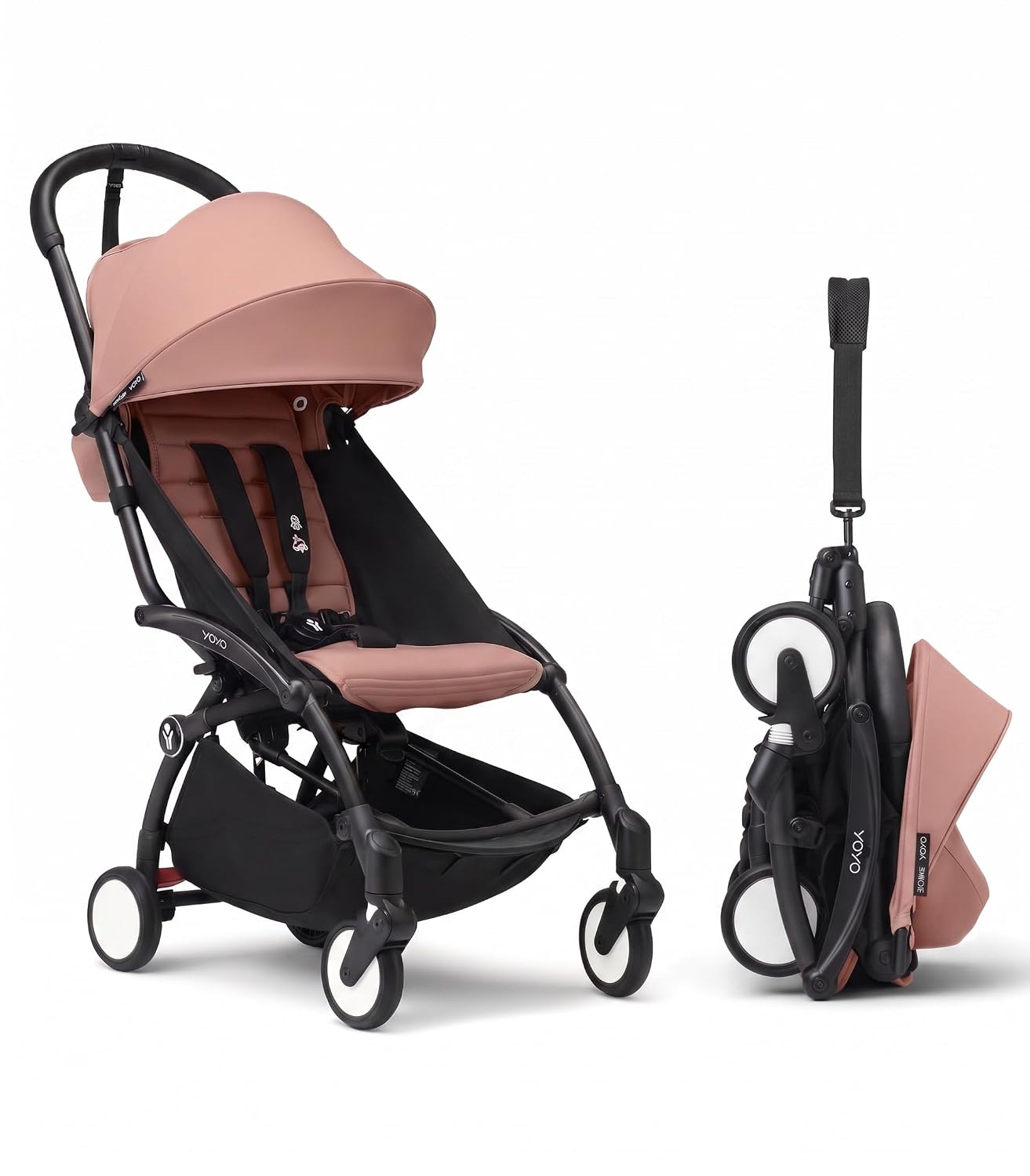 Stokke YOYO3 Travel Stroller from 6 Months, Easy Fold, Black/Black | Includes Frame, Seat Cushion, & Canopy, Light & Compact, Carry-on Compatible, Storage in Zip Back Pocket & Under Seat Basket