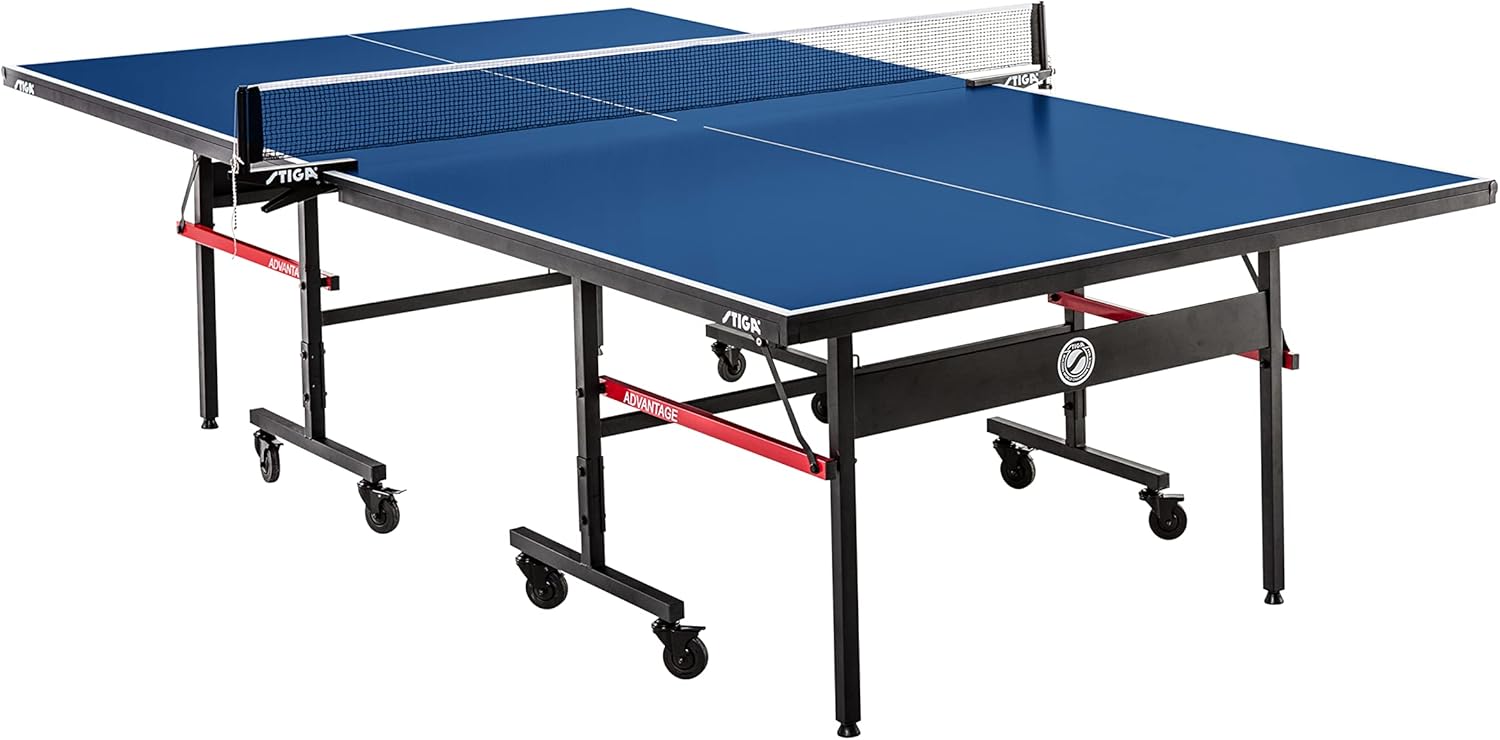 STIGA Advantage Series Indoor Ping Pong Table, Foldable Table Tennis Table - 13, 15, 18, and 25mm Tabletops - Quickplay 10 Minute Assembly - Playback Mode - Recreational- to Tournament-Level