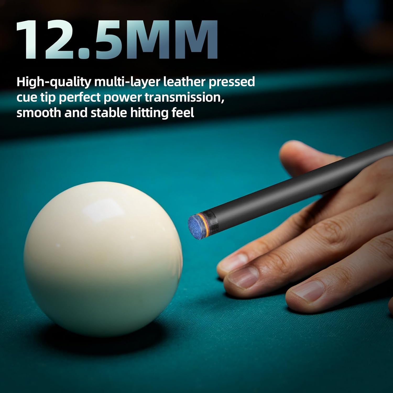 Kmise Carbon Fiber Pool Cue Stick 58", Billiard Cue Sticks 21-23oz, Low Deflection Pool Cue with 12.5mm Tip, Professional Billiard Carbon Fiber Pool Sticks for Adults