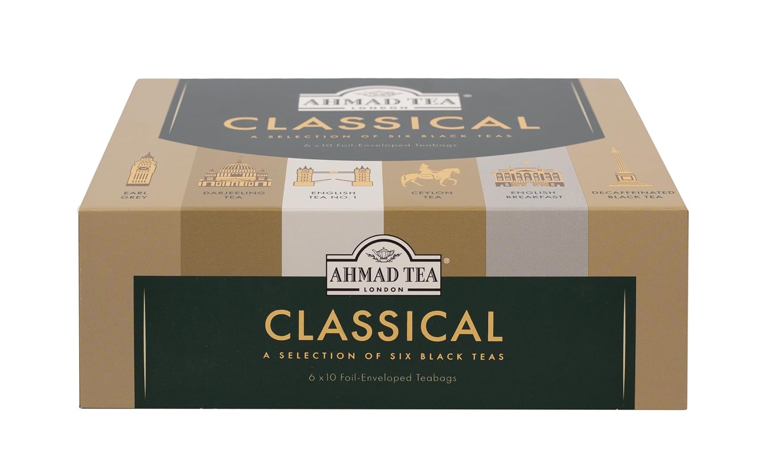 Ahmad Tea Green Tea, Evergreen Selection Pack Teabags, 60 Foil Teabags - Caffeinated & Sugar-Free