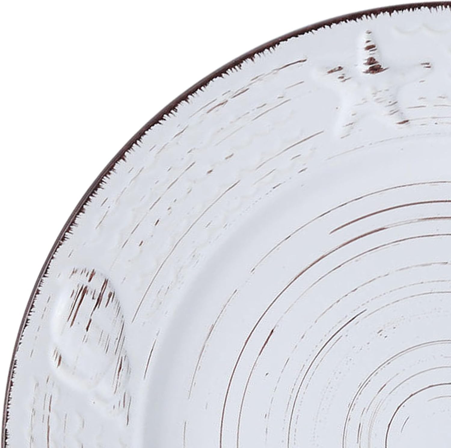 Pfaltzgraff Trellis White 16-Piece Stoneware Dinnerware Set, Service for 4, Distressed White Finish, Microwave & Dishwasher Safe Plates and Bowls