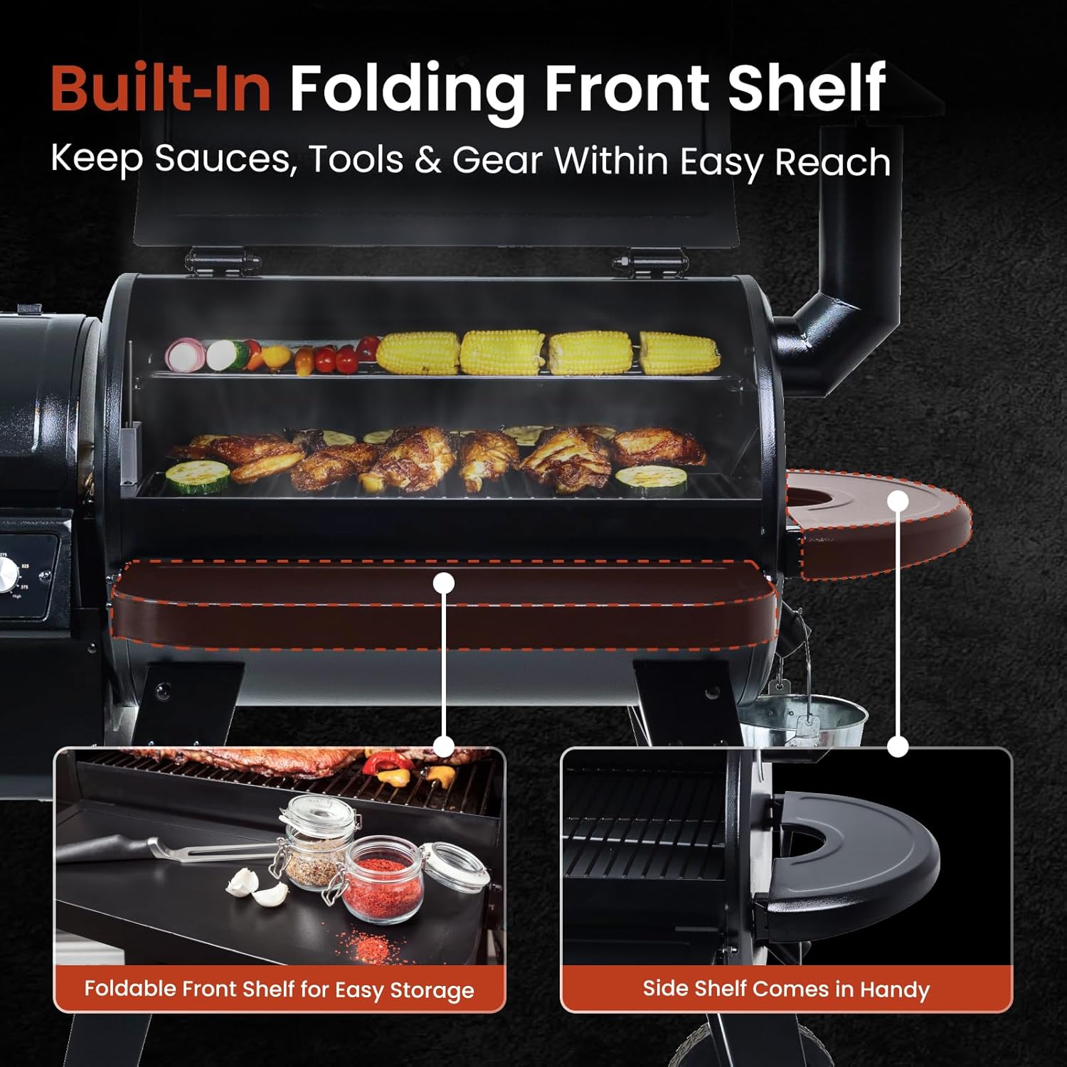 Z GRILLS Wood Pellet Smoker Grill, 8 in 1 BBQ Grill with Auto Temperature Control, 697 sq in Cooking Area for Backyard, Patio and Outdoor Cooking, 7002E, Sliver