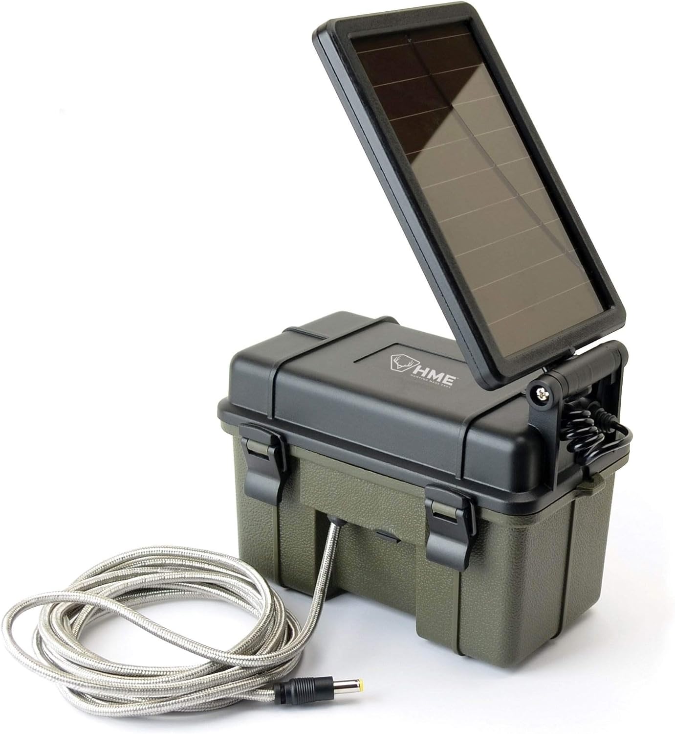 HME Trail Camera 12V/Solar Auxiliary Power Pack Durable Weather-Resistant Housing Easy Installation & Versatile Compatibility, Black | Weather-resistant housing, Easy installation