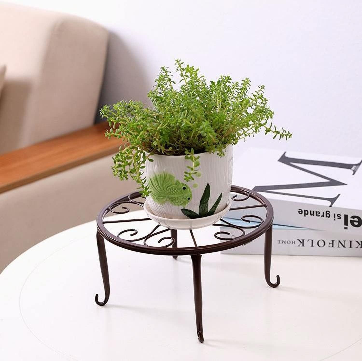 Tosnail 4 Pack Metal Plant Stand, Planter Support Rack, Plant Pot Stands, Planter Holder Heavy Duty, Rust Proof Iron Potted Plant Flower Pot Stand for Indoor Outdoor Garden Patio, Black, 9 Inch