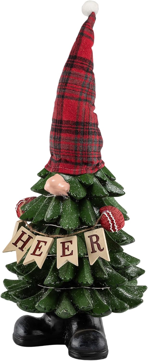 Alpine Corporation 12" Tall Outdoor Garden Gnome with Mushroom Yard Statue Decoration