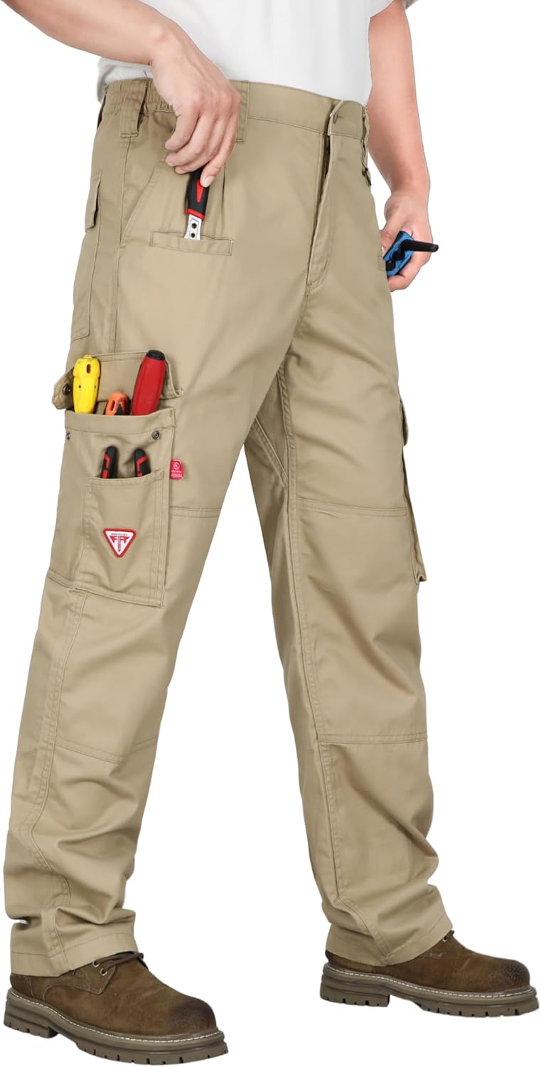 TICOMELA FR Pants for Men 7.5oz Lightweight (9 Pockets) Multi-Pocket 100% C
