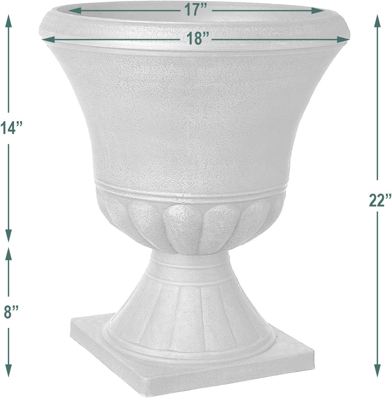 PSW HU40BK Bristol Urn Planter, 16 by 18-Inch, Black