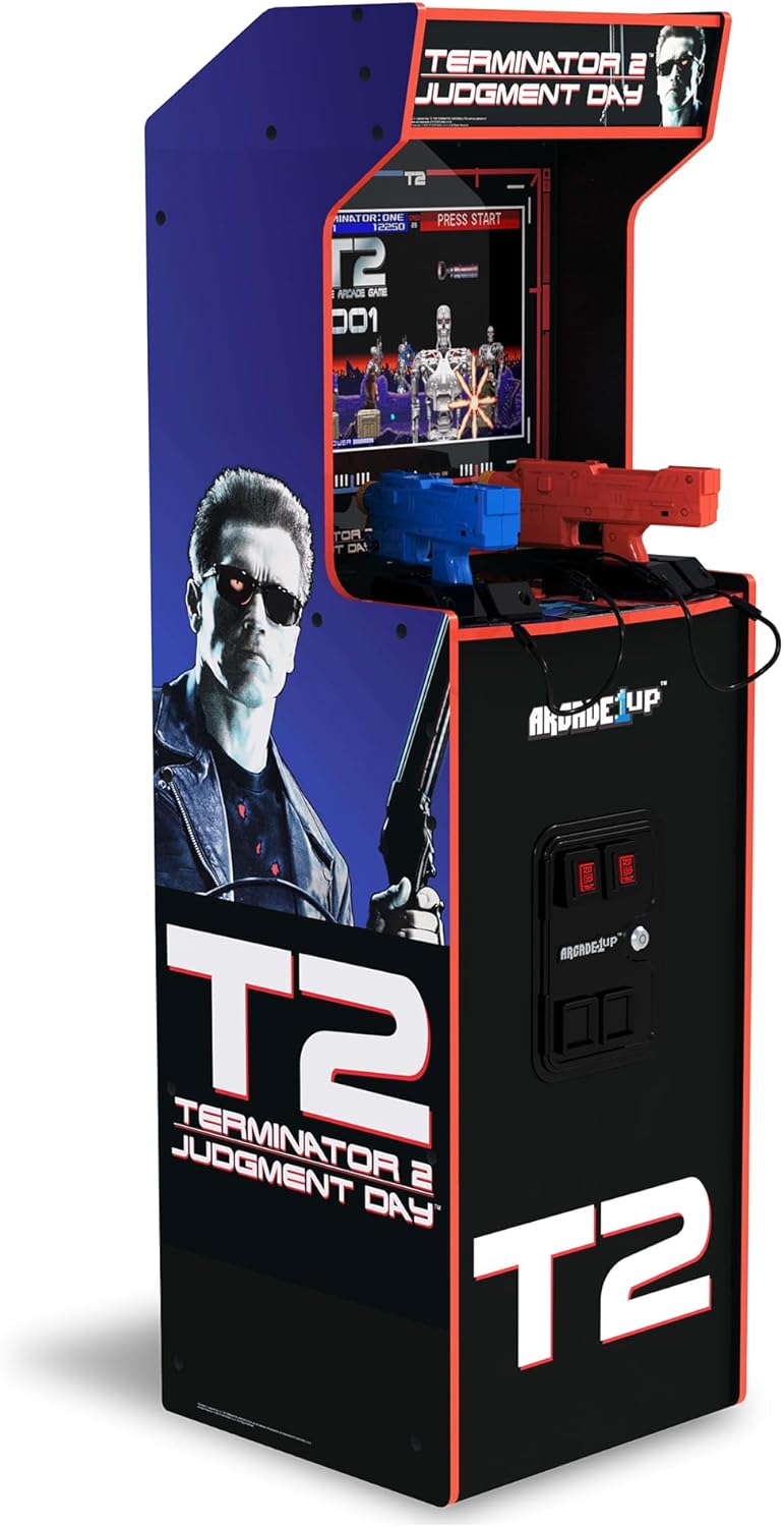 Arcade1Up Terminator 2 Deluxe Arcade Machine with Real-Feel Arcade Guns | 17-Inch BOE Color Monitor, Dual Speakers and Wi-Fi Online Leaderboards