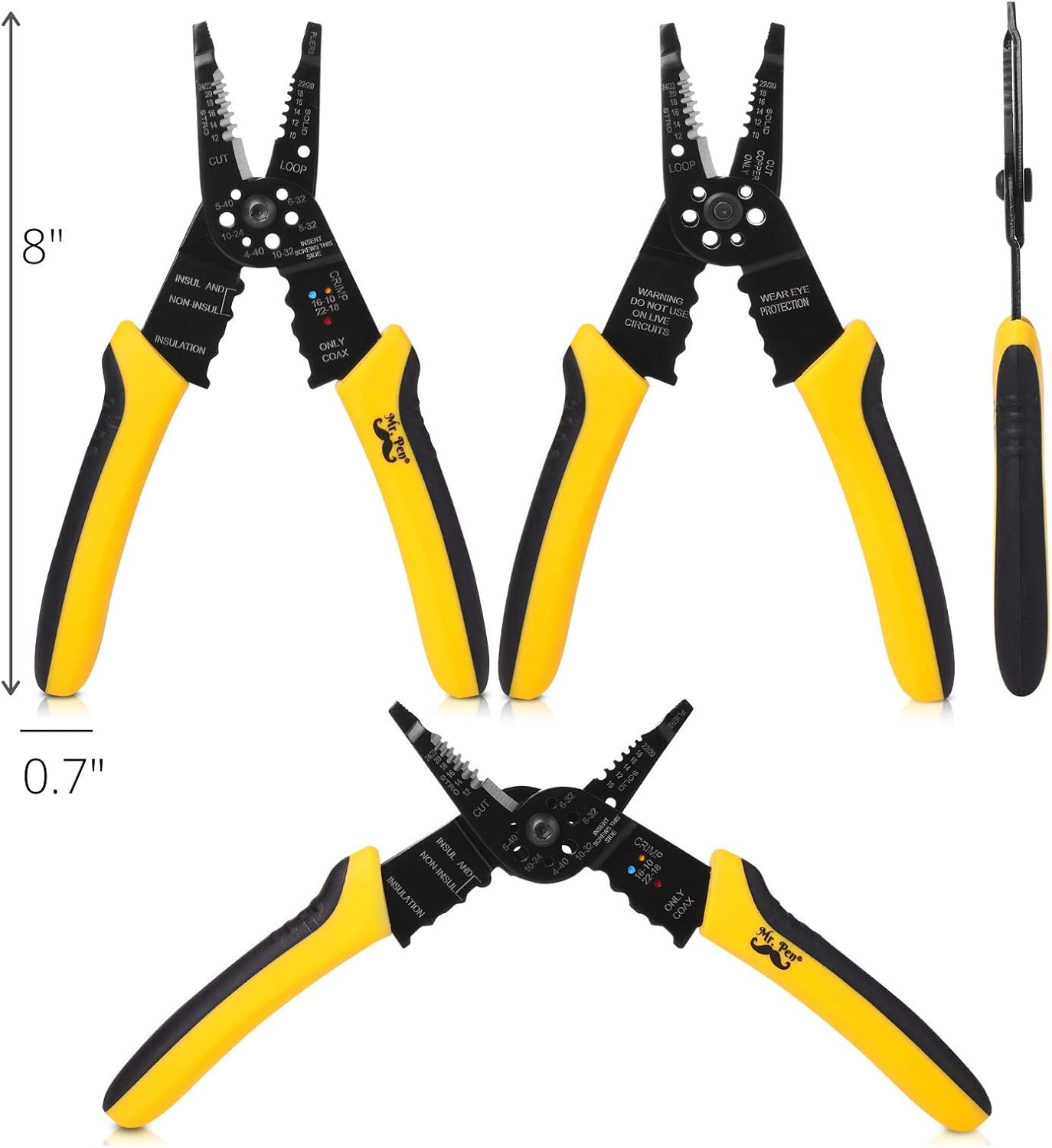 Mr. Pen- Wire Stripper, 8 inch, Wire Cutter, Wire Stripper Crimper