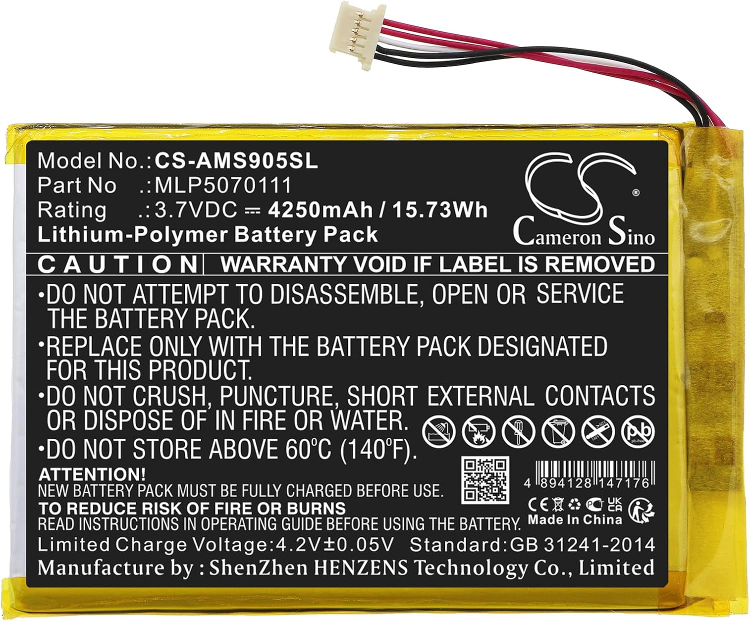FITHOOD Battery Replacement for Autel TS608 MK808 MaxiSys Mini MaxiIM IM508 Scanner MK808IM IM508 MLP5070111 (4250mAh/3.7V)