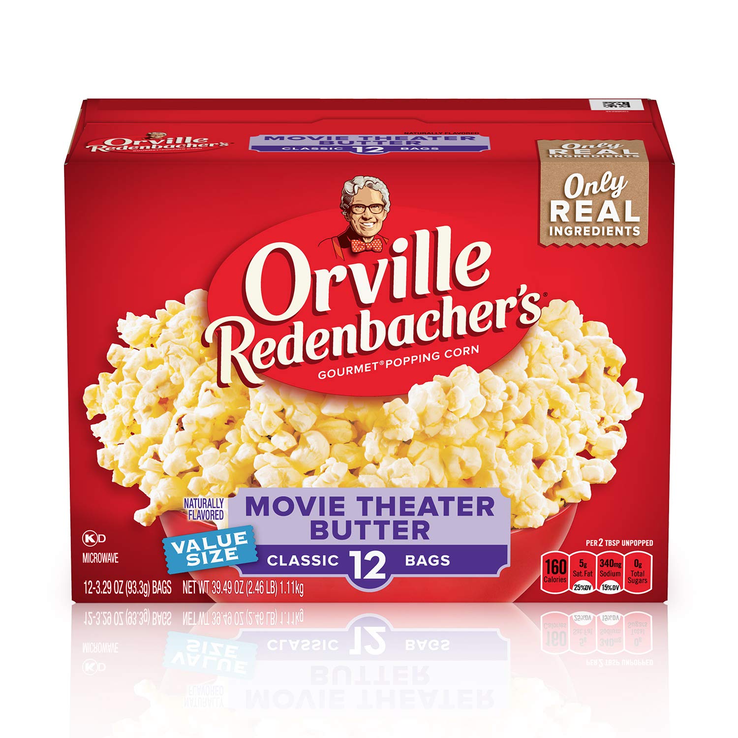 Orville Redenbacher's Movie Theater Butter Microwave Popcorn, 3.29 Ounce Classic Bag, 24-Count