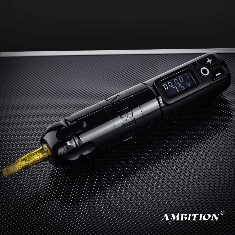 Ambition Soldier Rotary Battery Pen Tattoo Cartridge Machine with 2400mAh Power Japan Coreless Motor Digital LED Display Tattoo Equipment Supply for