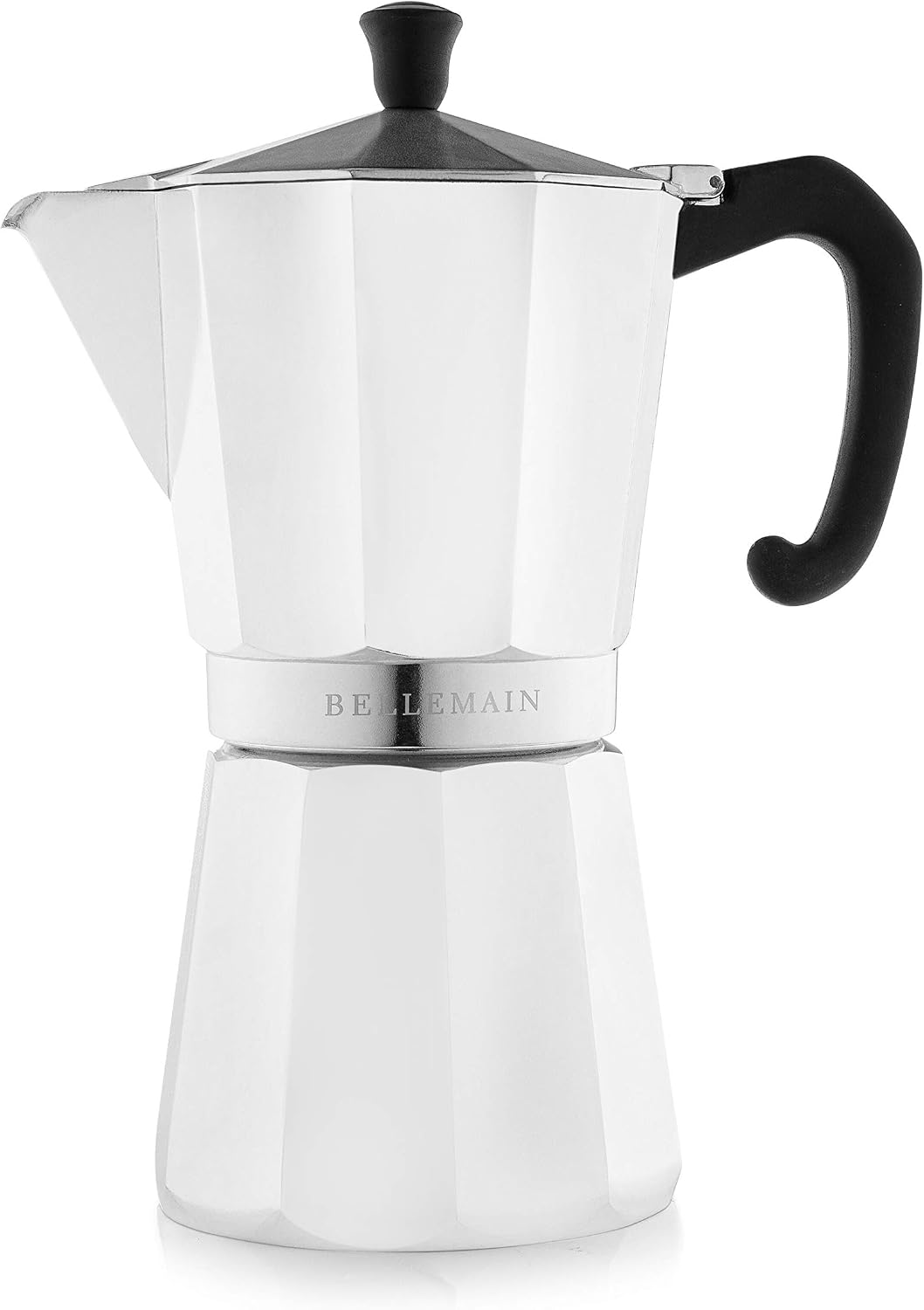 Bellemain Stovetop Espresso Maker, Italian Moka Pot, 6-Cup Silver | Classic aluminum design brews rich espresso at home or camping, with an easy-to-use and easy-to-clean design.