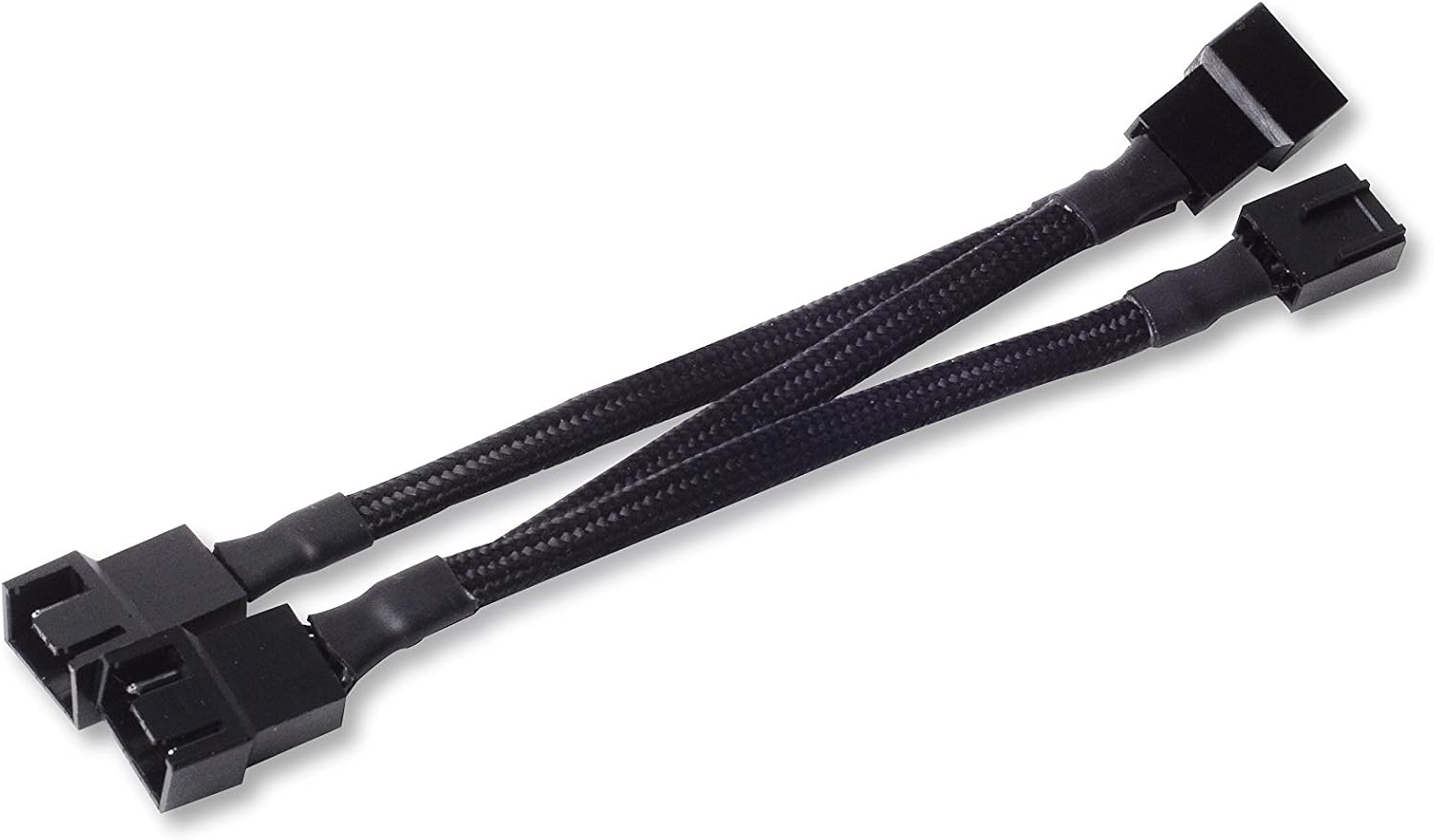 SilverStone Technology SST-CPF02-USA PWM Fan Splitter One to Three in Black Sleeved Design CPF02-USA