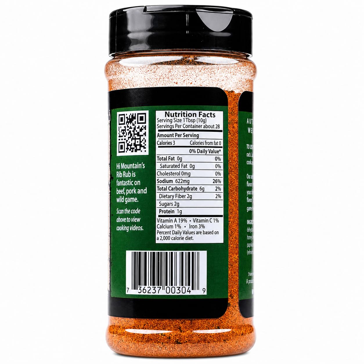 Hi Mountain | GARLIC PEPPER RUB | Meat Seasoning | 11 oz | Garlic pepper seasoning for beef, pork, venison, deer, elk, chicken, burgers, and vegetables