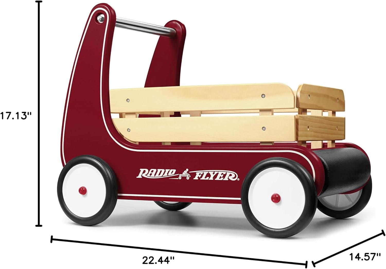 Radio Flyer Classic Walker Wagon, for Kids 1-4 Years Old, Red | Resistance Clickers to Control Speed, Baby Push Walker with Furniture Bumper, For Indoor Play