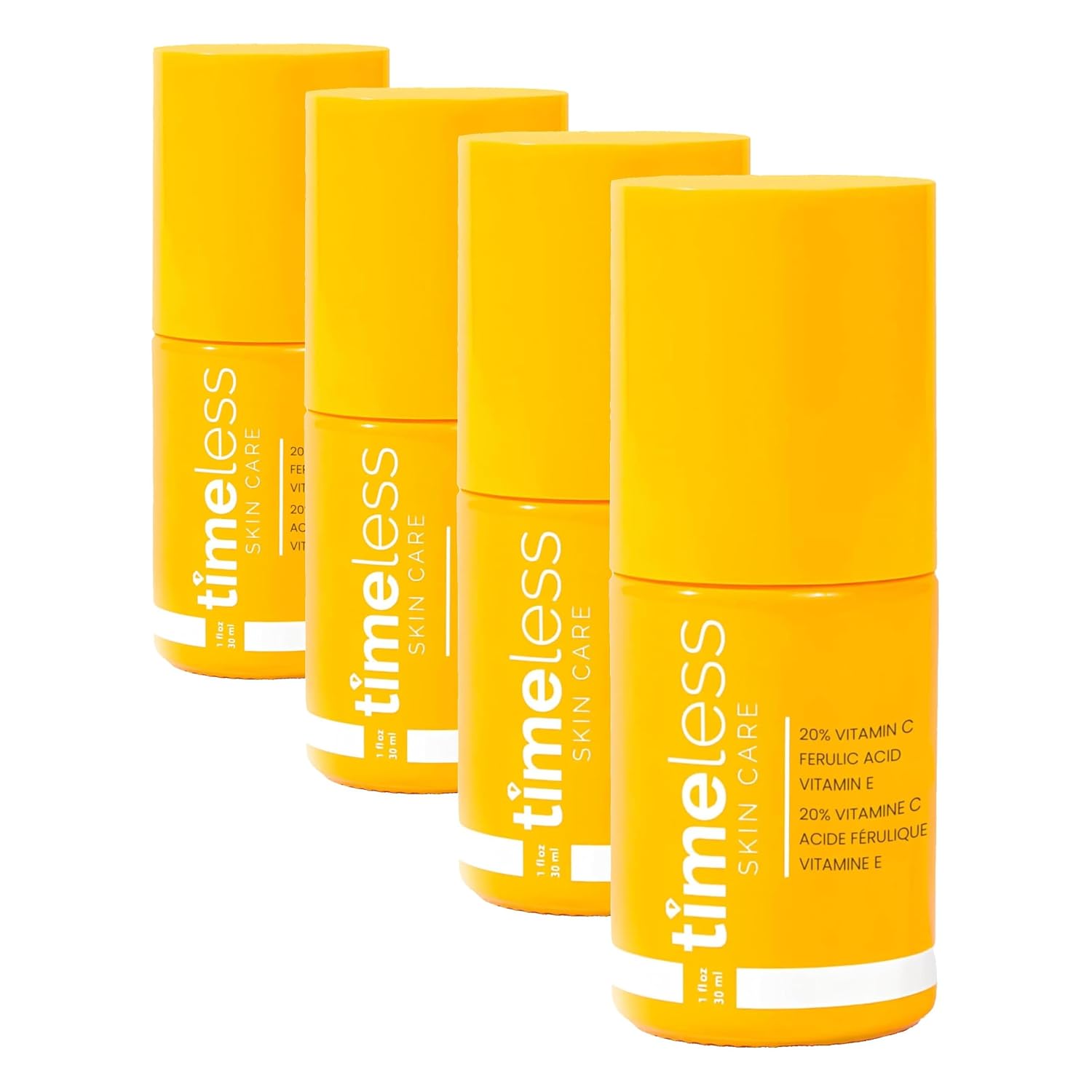 Timeless Skin Care Vitamin C Serum with Vitamin E & Ferulic Acid - Brightening Serum - for Oily & Dry Skin - Fragrance-Free - 1 oz | Vitamin C Serum for Even Skin Tone and Collagen Support, Antioxidant-Rich Advanced Skincare Formula, Lightweight