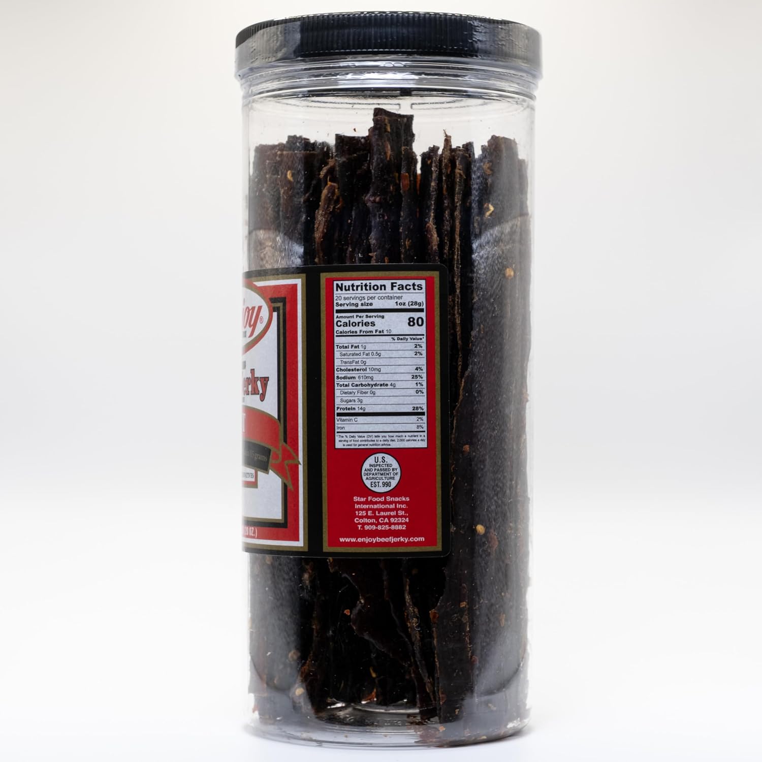 Enjoy Peppered Beef Jerky 8 oz (Pack of 1) | High Protein | No Nitrites