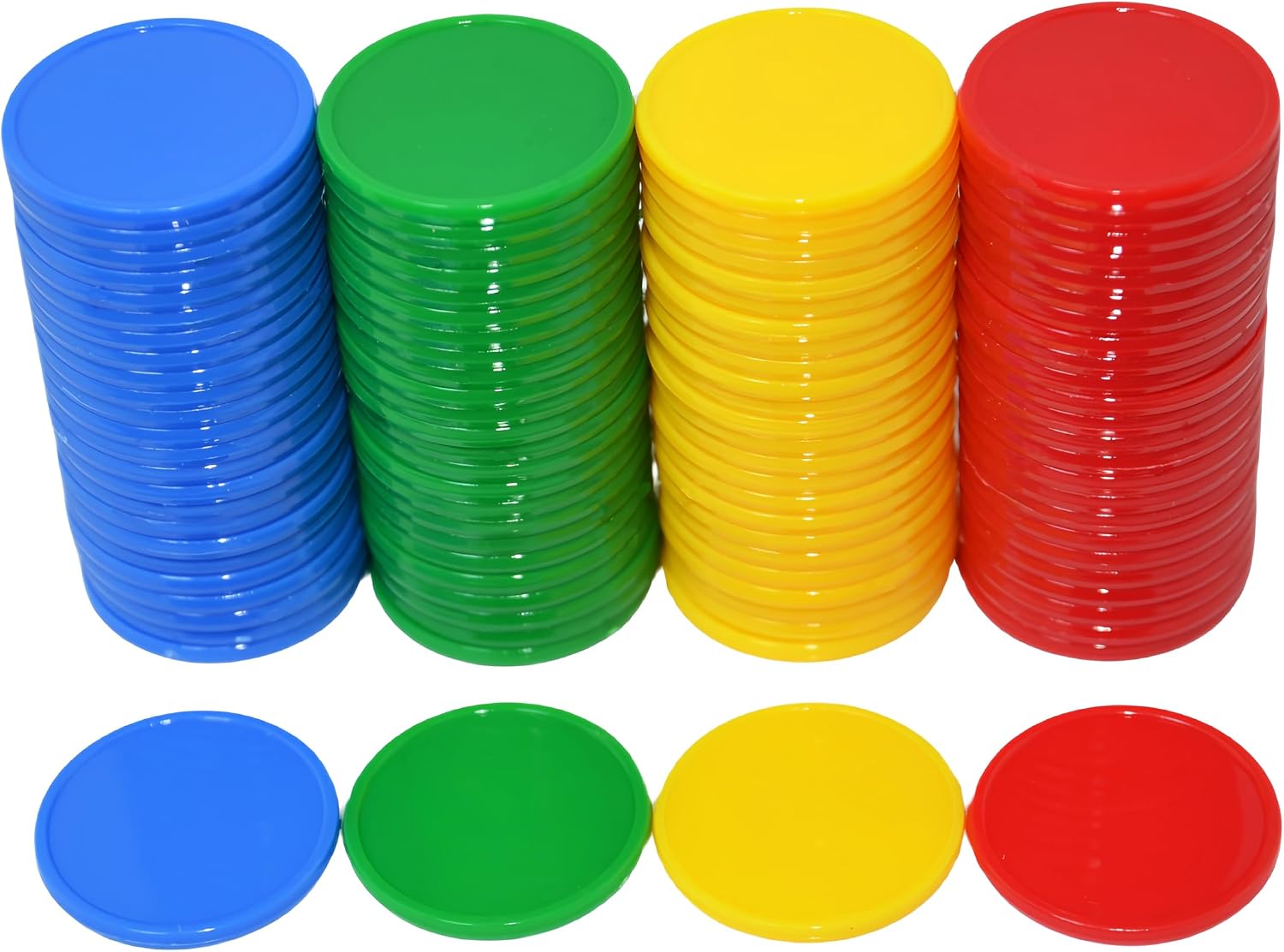 Smartdealspro Set of 100 25MM/1 Inch Opaque Plastic Learning Counting Counters Poker Chips (Red)