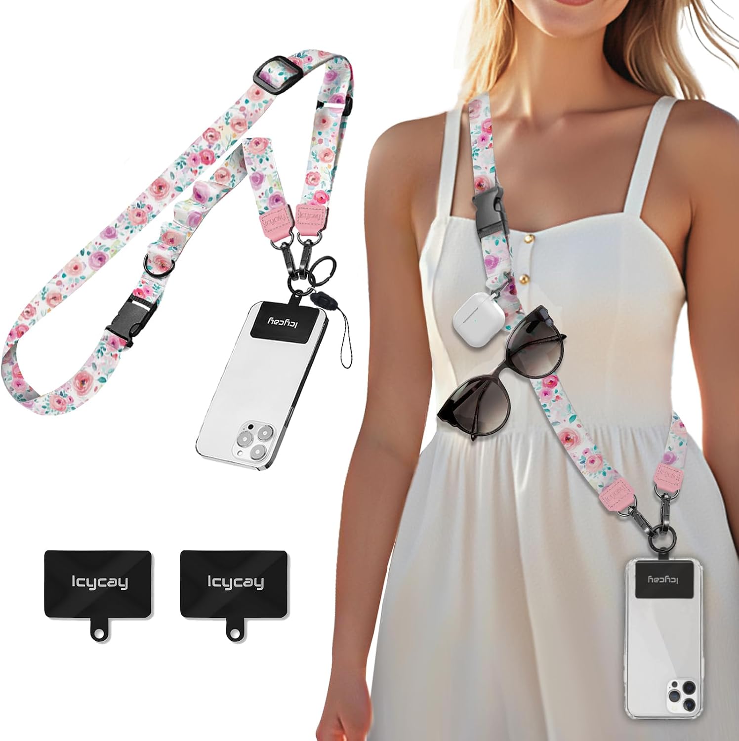 Icycay Phone Lanyard Crossbody Strap Neck Adjustable Teacher Women Cat