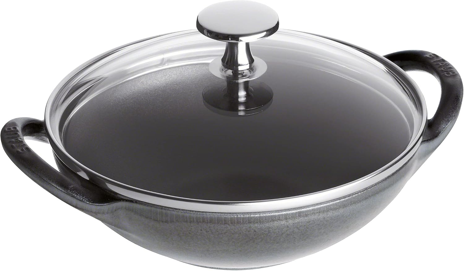 STAUB Cast Iron Baby Wok, 0.5-quart, Black Matte