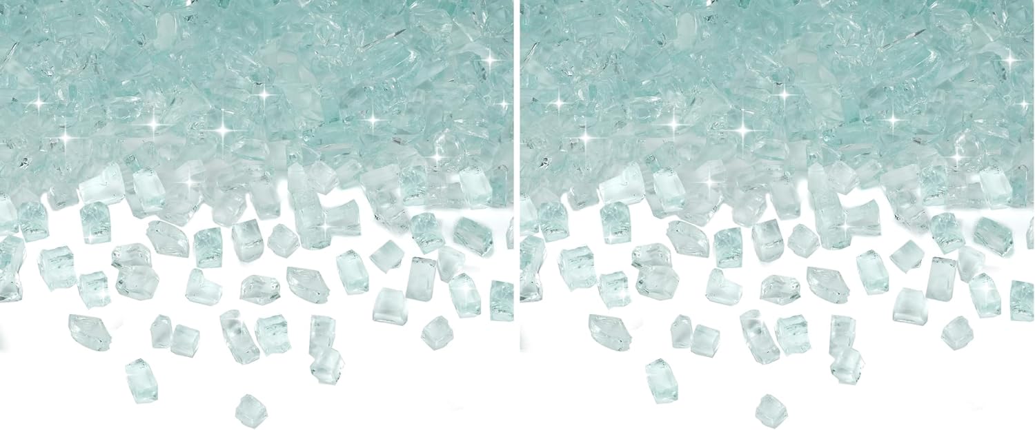 Skyflame 1/4" Pacific Blue Regular Fire Glass for Fire Pit Fireplace