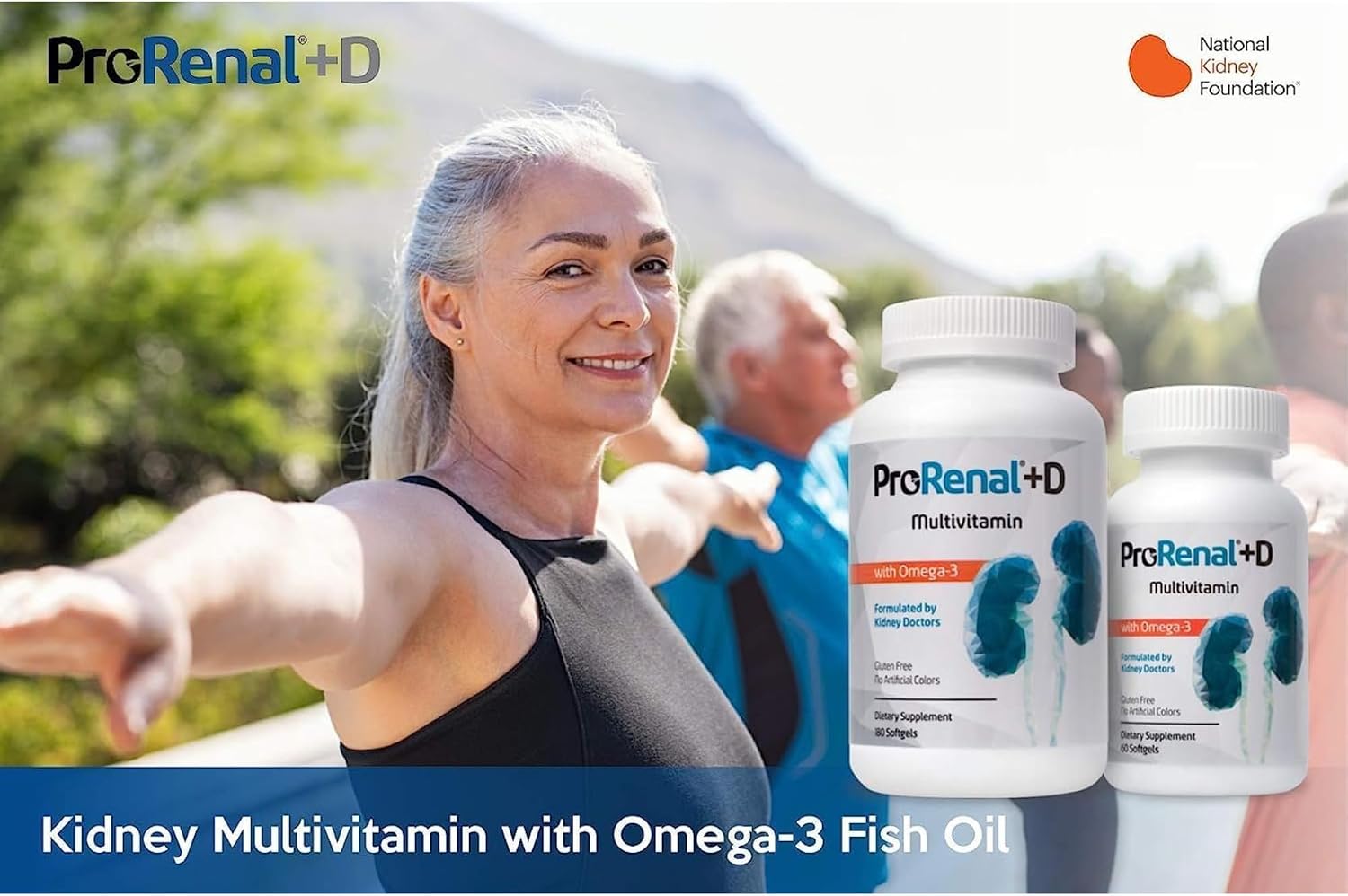 ProRenal+D with Omega-3 Fish Oil Kidney Multivitamin 60 Softgels, 30-Days