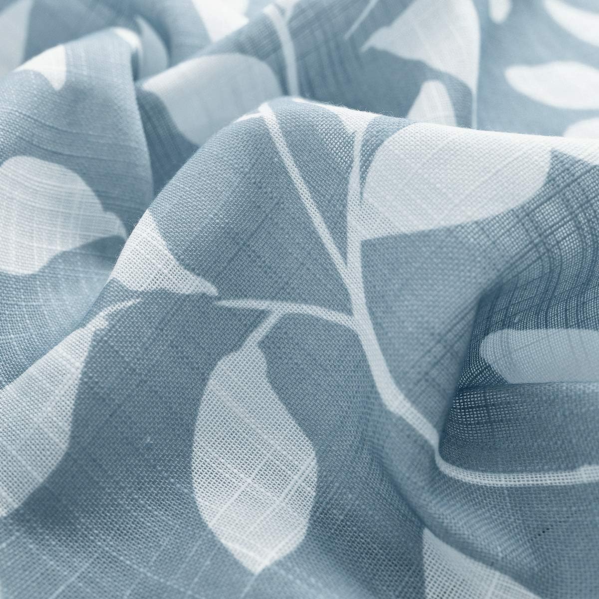 Leaf Semi Sheer Curtains for Bedroom Living Room 52x72" Taupe White Print 2