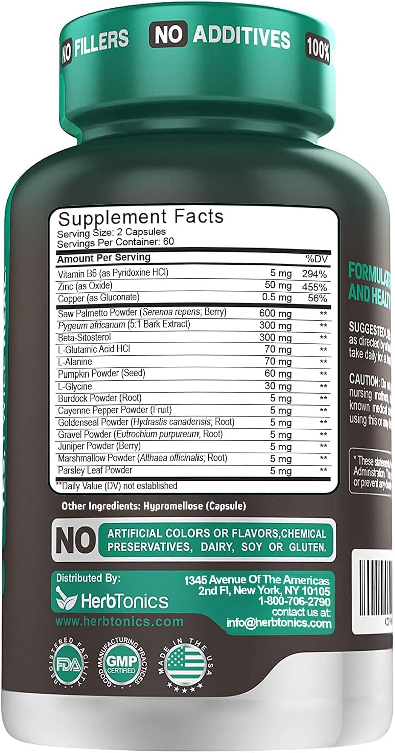 Dual Prostate & Hair Support for Men – Saw Palmetto, Beta-Sitosterol